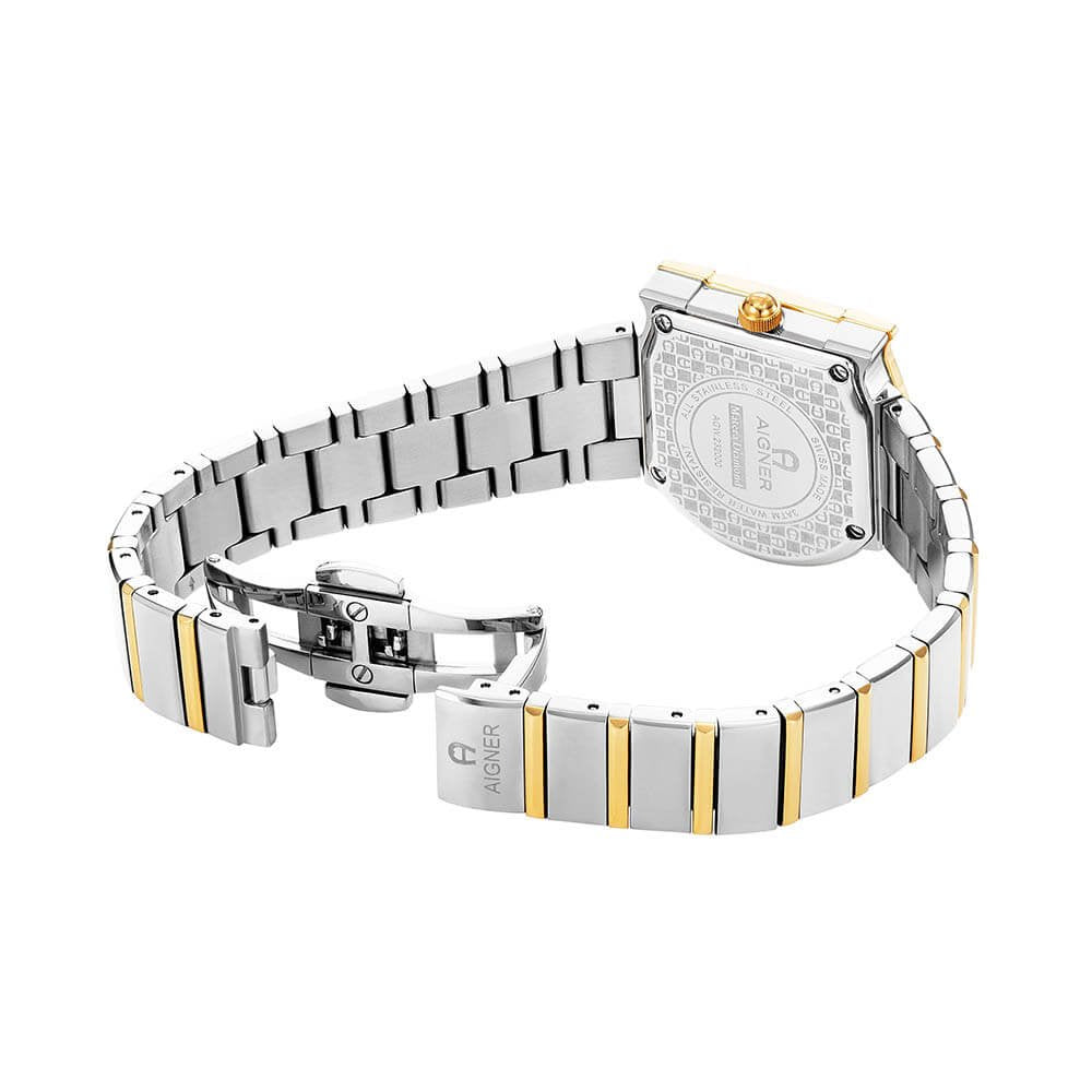 Aigner Armbanduhr Damenuhr Matera Diamond Bicolor Weiß AGW.232005
