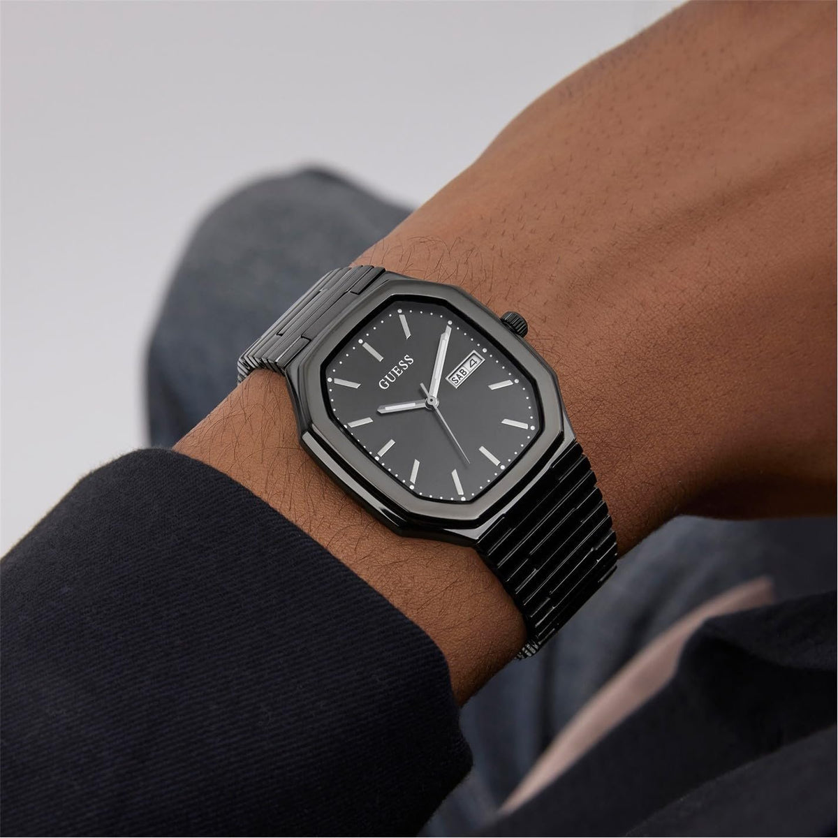 GUESS Armbanduhr Herren Mens Black Date Watch (Oliver) Schwarz GW0978G4