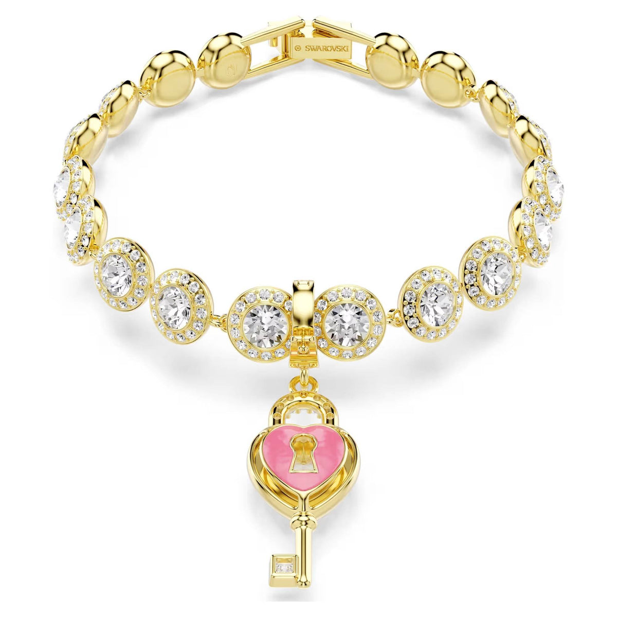 Swarovski Charm Damen Idyllia Herz mit Schlüssel Weiß Gold 5742959
