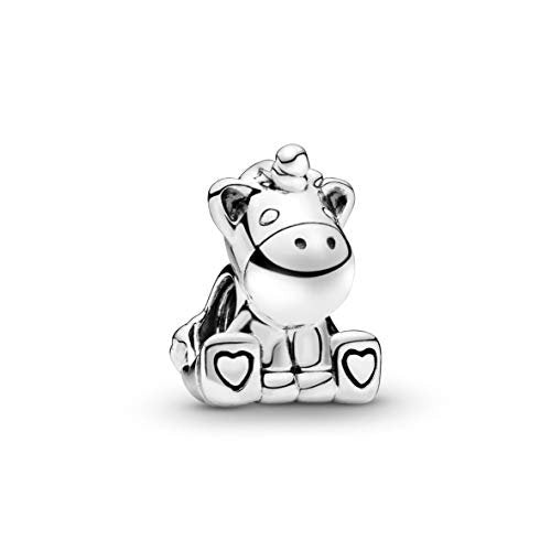 PANDORA Friends Bruno the Unicorn Charm Sterling Silber 12,2 x 13,8 x 10,5 mm (T/H/B)