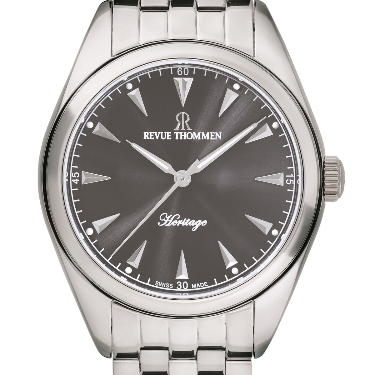 Revue Thommen Schweizer Armbanduhr Heritage Automatik Herrenuhr grauem Zifferblatt - Edelstahl, 21010.2122