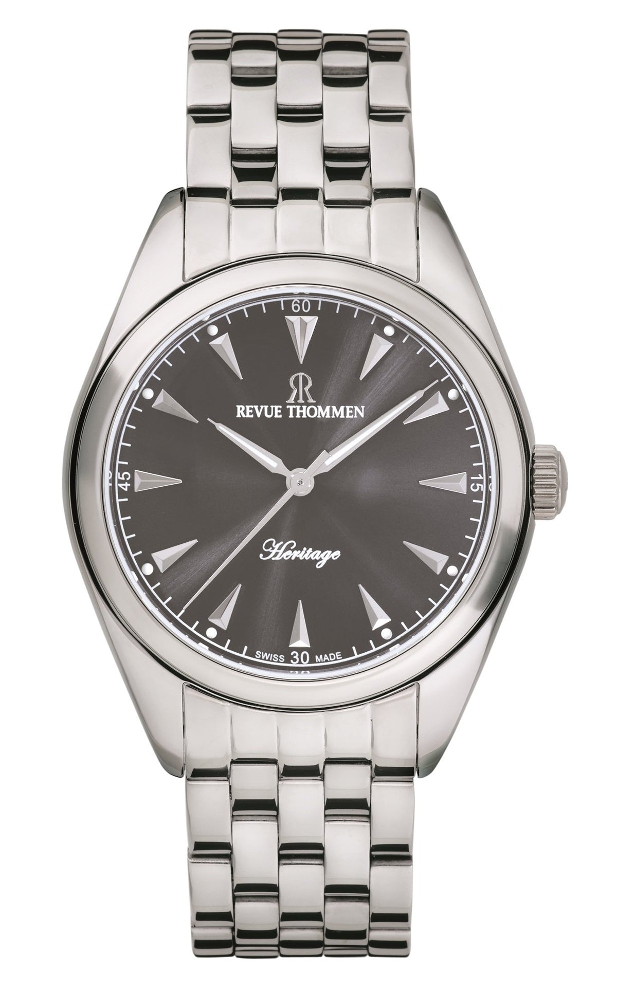 Revue Thommen Schweizer Armbanduhr Heritage Automatik Herrenuhr grauem Zifferblatt - Edelstahl, 21010.2122