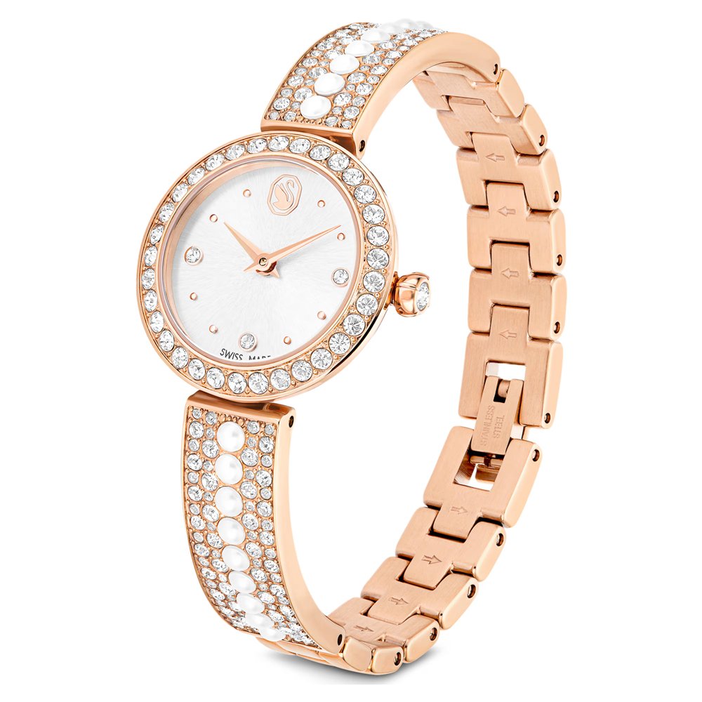 Swarovski Damenuhr Matrix Pearl Bangle Roségold / Weiß 5705406