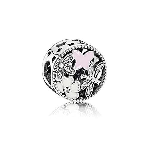 PANDORA Damen-Charm Schmetterling 925 Silber Emaille rosa Zirkonia - 791842ENMX