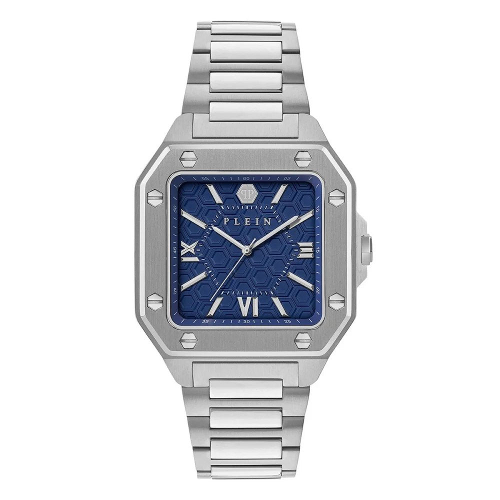 Philipp Plein Herrenuhr Plein Edge Silberfarben, Blau PWYGA0126