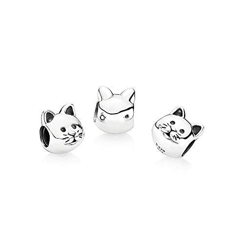 PANDORA Kätzchen Charm Sterling-Silber 10 x 11,5 x 9,8 mm (T/H/B)