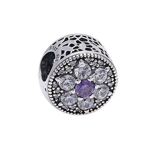Pandora Damen-Charm Vergissmeinnicht 925 Zirkonia lila-791832ACZ