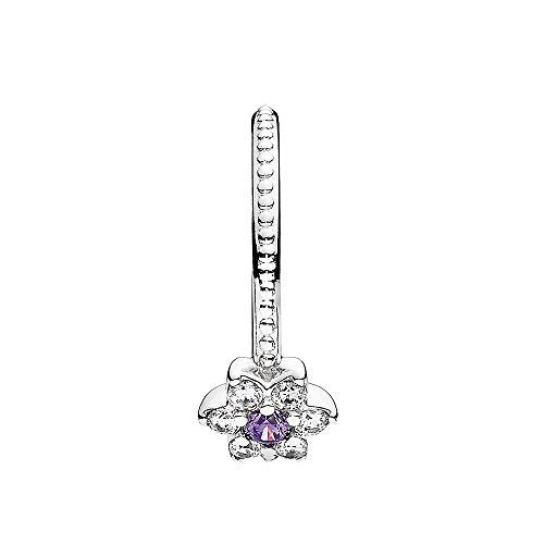 PANDORA Damen-Vergissmeinicht 925 Silber lila Zirkonia Gr. 54 (17.2)-190990ACZ-54