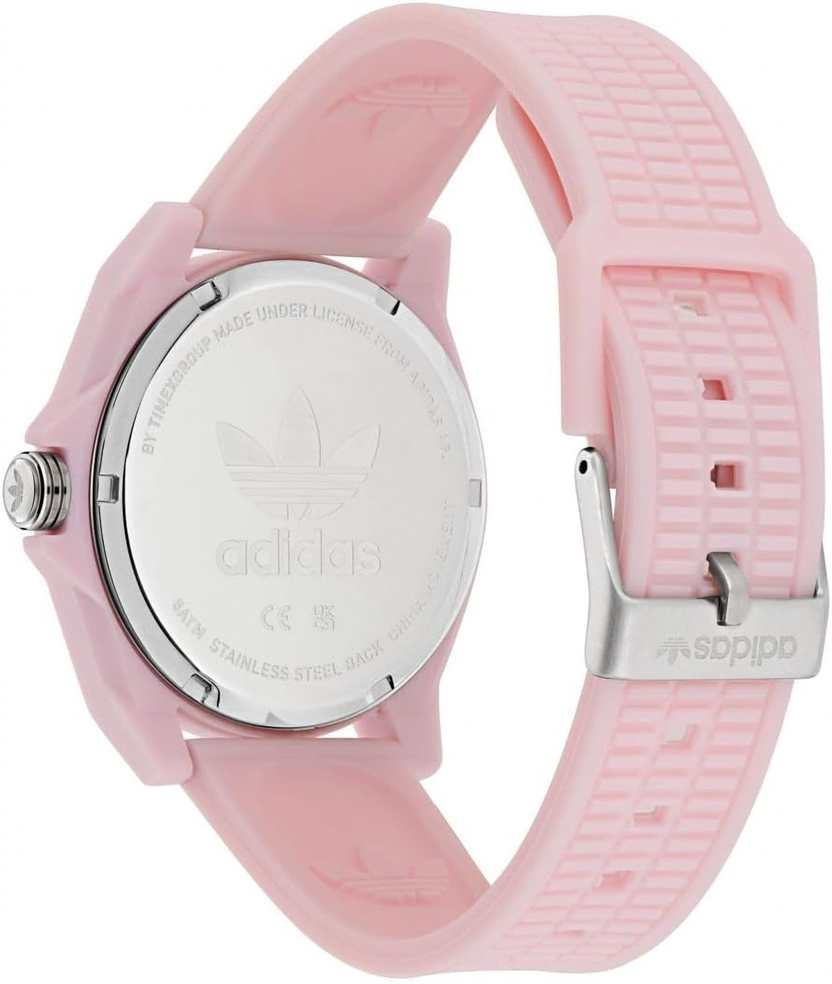 adidas Project Four SOLAR Unisex Armbanduhr, Solar-Dreizeigerwerk Analog, Kunststoff, 41 mm, Kunststoffarmband, Pink, 5 bar, Zifferblattfarbe: Weiß, AOST25531