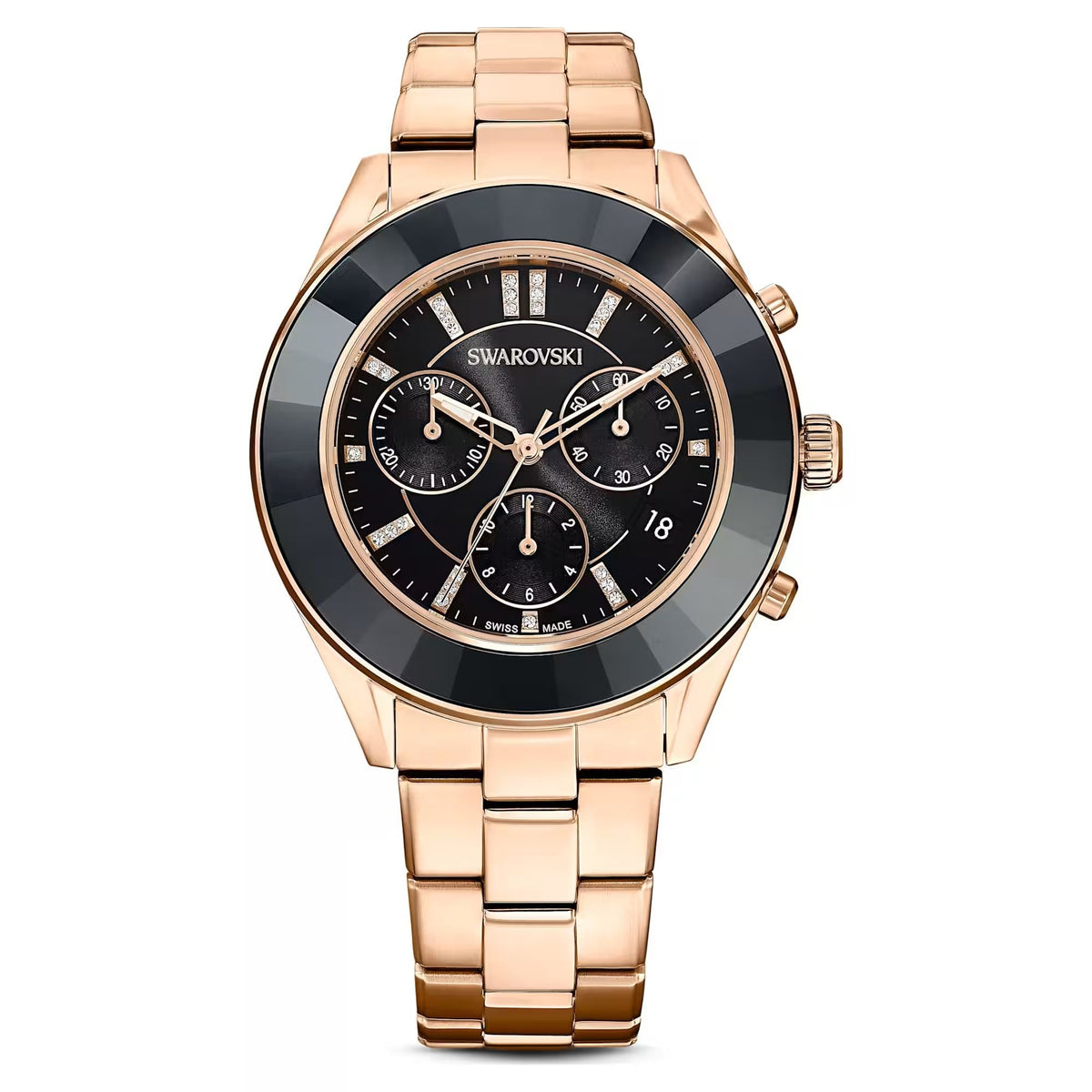 Swarovski Uhr Unisex Octea Lux Sport Chronograph 39 mm Roségold/Schwarz 5610478