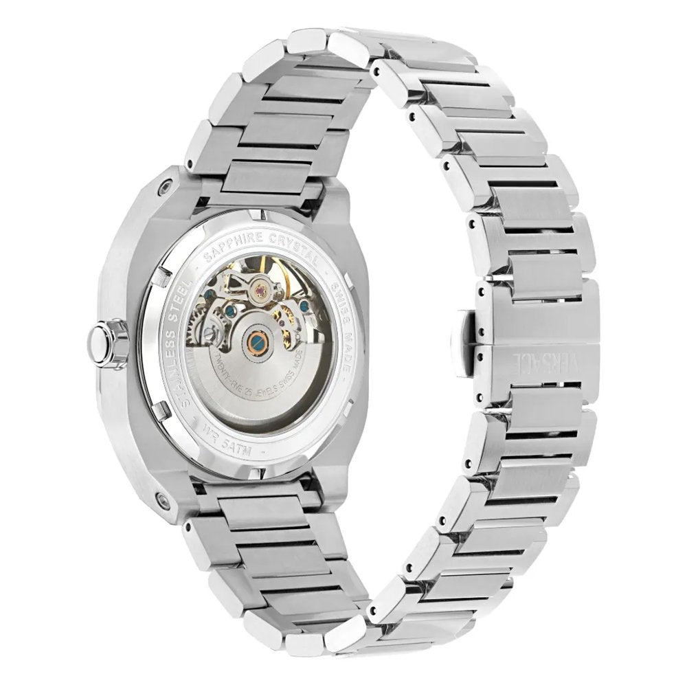 Versace Herrenuhr Automatik V-Contempo Silber/Blau VE0I00225