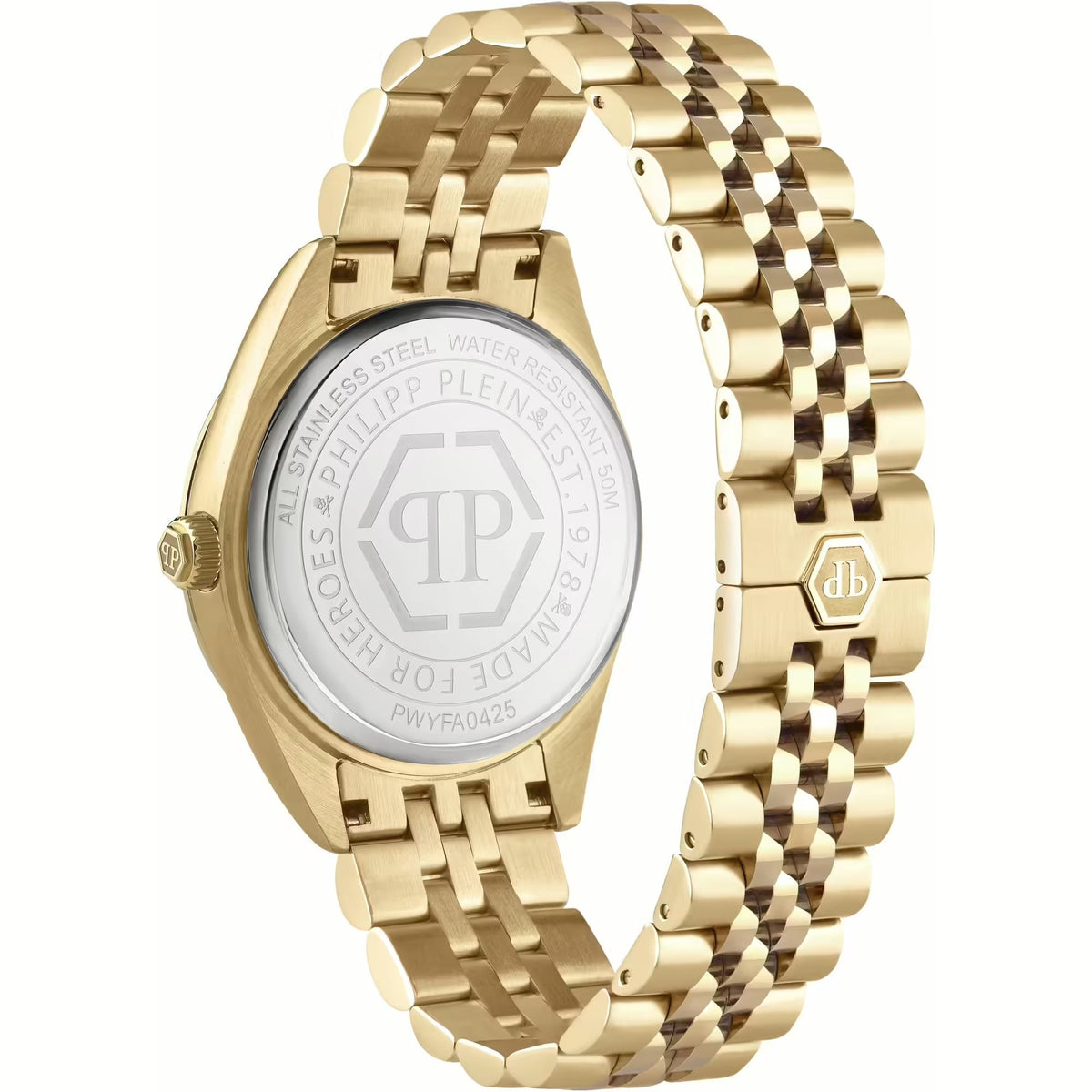 Philipp Plein Damenuhr Date Superlative Crystal PWYFA0425 Gold Edelstahl 34 mm