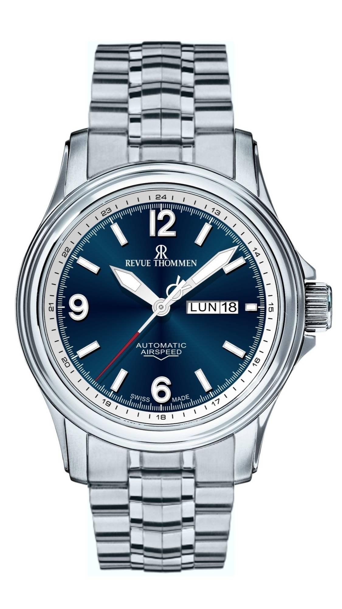 Revue Thommen Automatikuhr Unisex XLarge Airspeed High Tech Blau 16040.2435