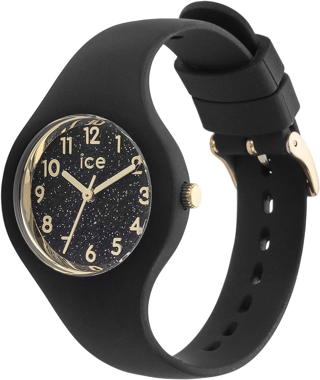 Ice-Watch - ICE glitter Black Numbers - Schwarze Damenuhr mit Silikonarmband - 015347 (Extra small)