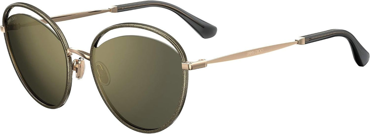 Jimmy Choo Malya/s Brille, W8Q/K1 Gold GLTTGRY, 59 Damen, W8q/K1 Gold Glttgry