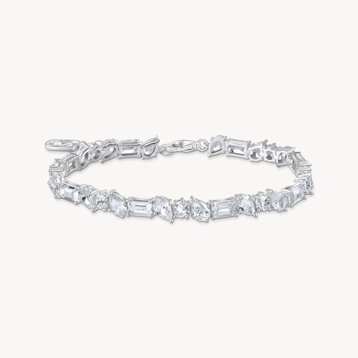 Thomas Sabo Armband Damen Tennisarmband mit 31 weißen Steinen Silber Weiß A2144-051-14