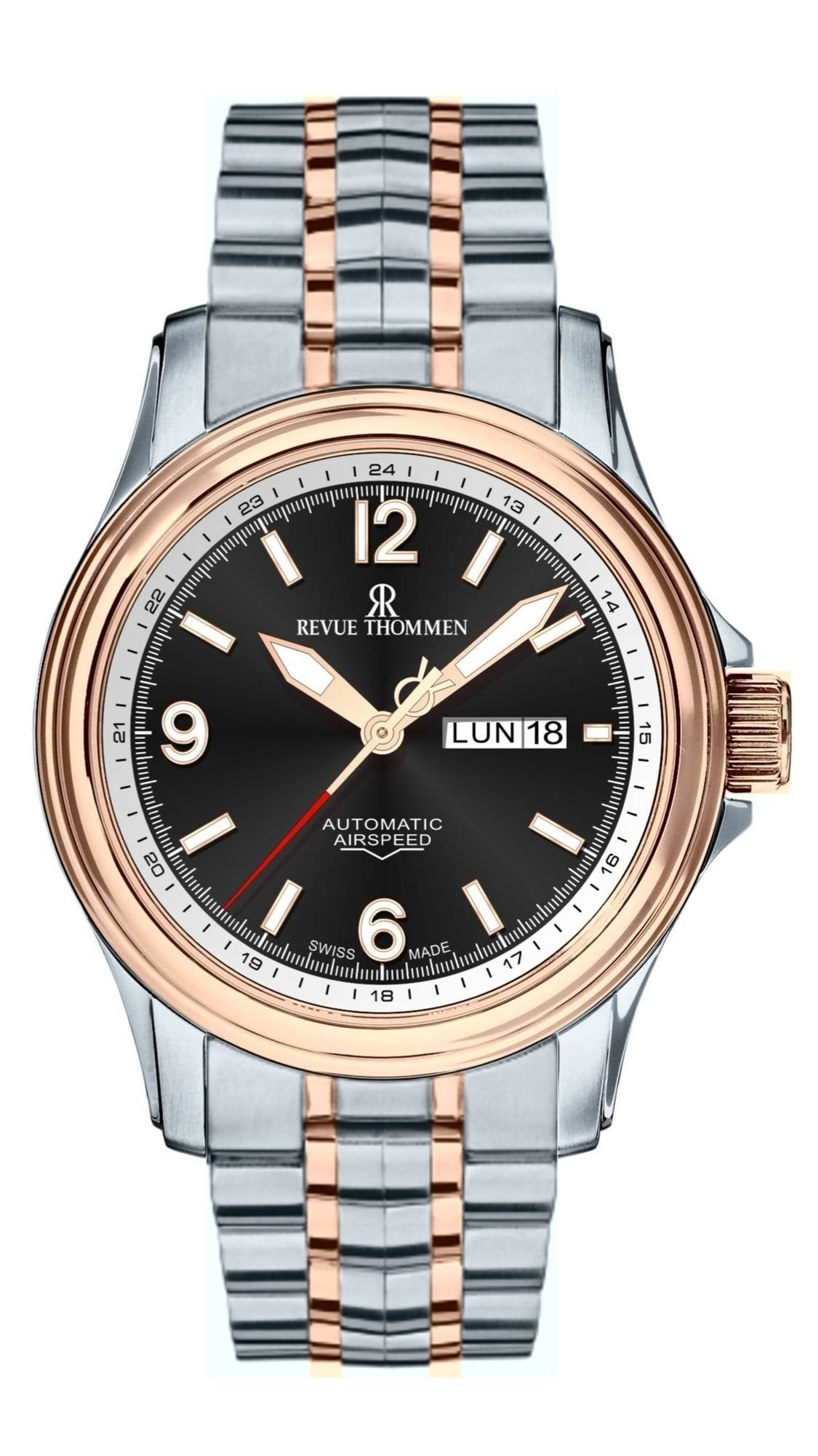 Revue Thommen Automatik Herren Armbanduhr XLarge 16040.2457 Bicolor