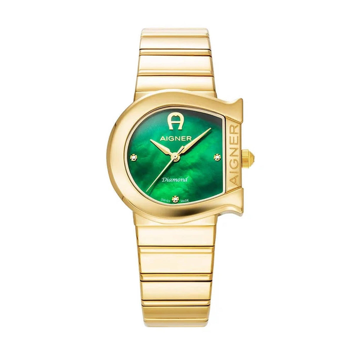 Aigner Armbanduhr Damen Matera Diamond Goldfarben Grün AGW.232003