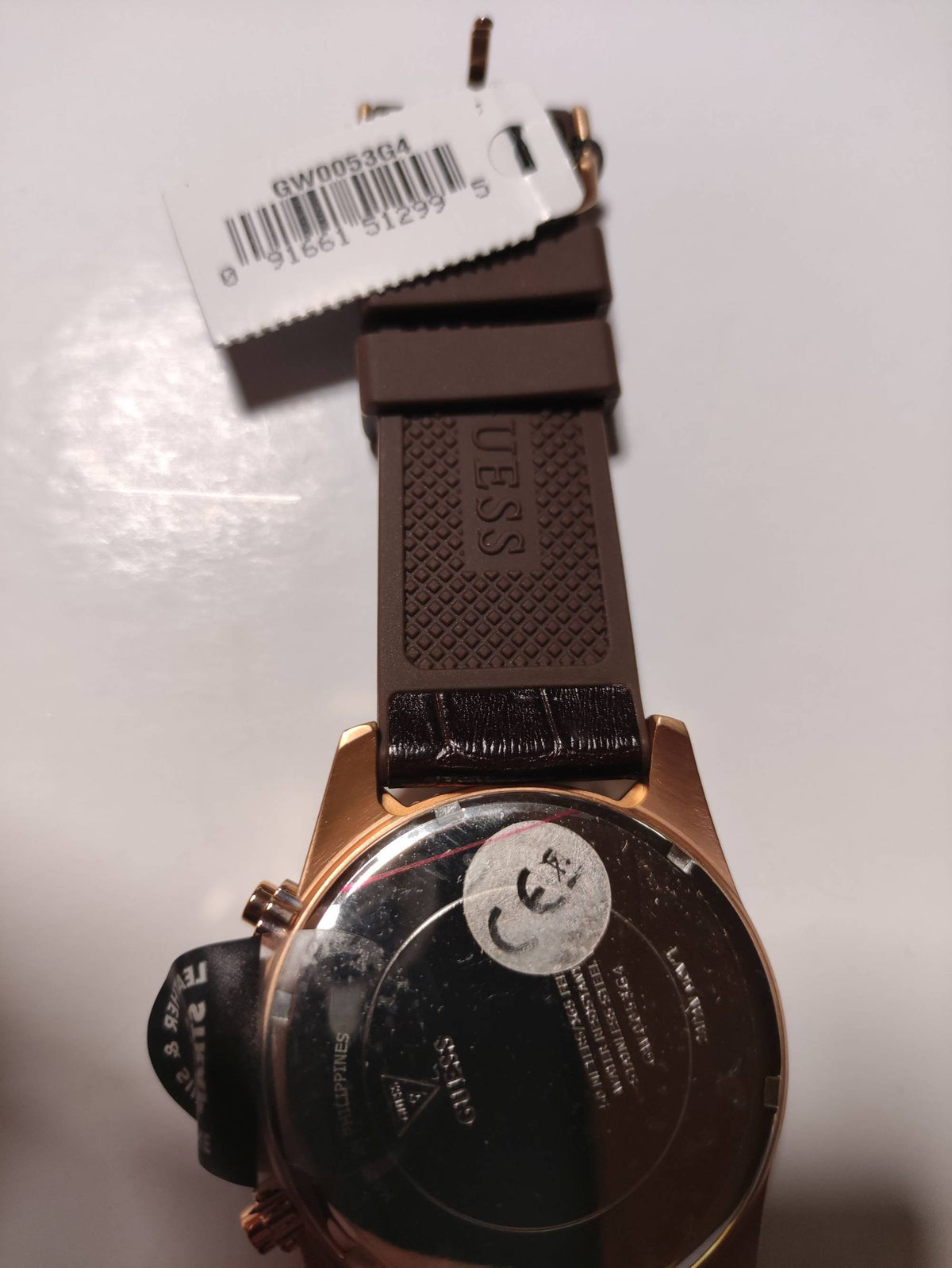 Guess Herren Armbanduhr Leder armband braun 48 mmGW0053G4