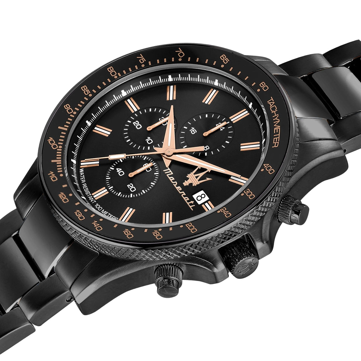 Maserati Herren Armbanduhr Sfida 45 mm Chronograph, Tachymeter und Datumsanzeige Armband Stainless Steel R8873640011