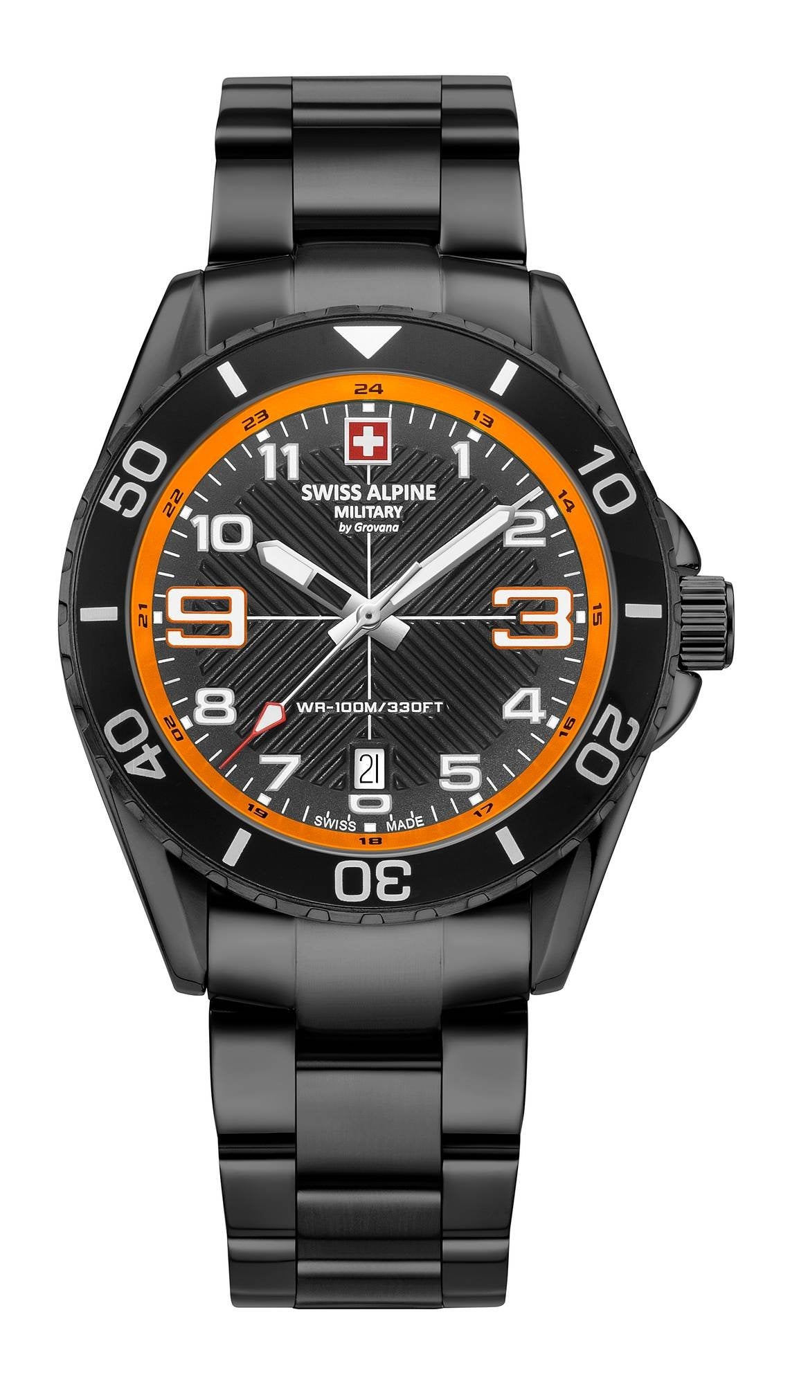 Swiss Alpine Military Herren Armbanduhr Taucheruhr Raptor schwarz 7029.1179