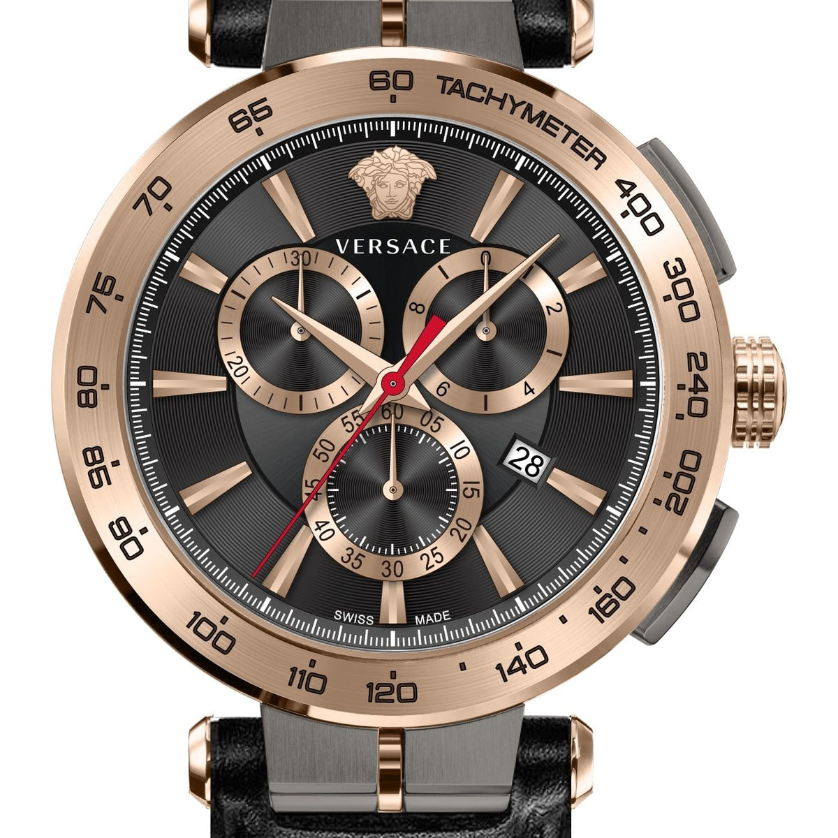 Versace Herren Chronograph Aion VE6CA0323 Roségold-Schwarz