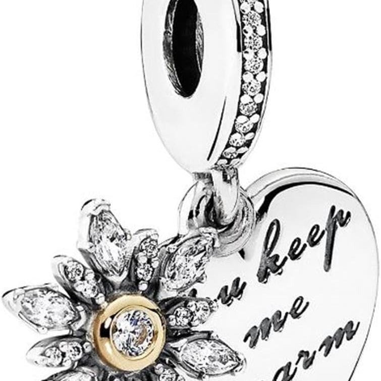 Pandora Charm Damen Schneeflocken Herz Bicolor 792012CZ