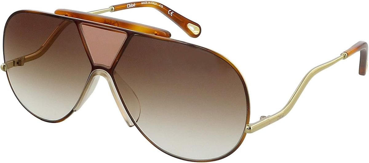 Chloe CE154S Metall-Sonnenbrille Havana/Brown Unisex Erwachsene Mehrfarbig, Standard