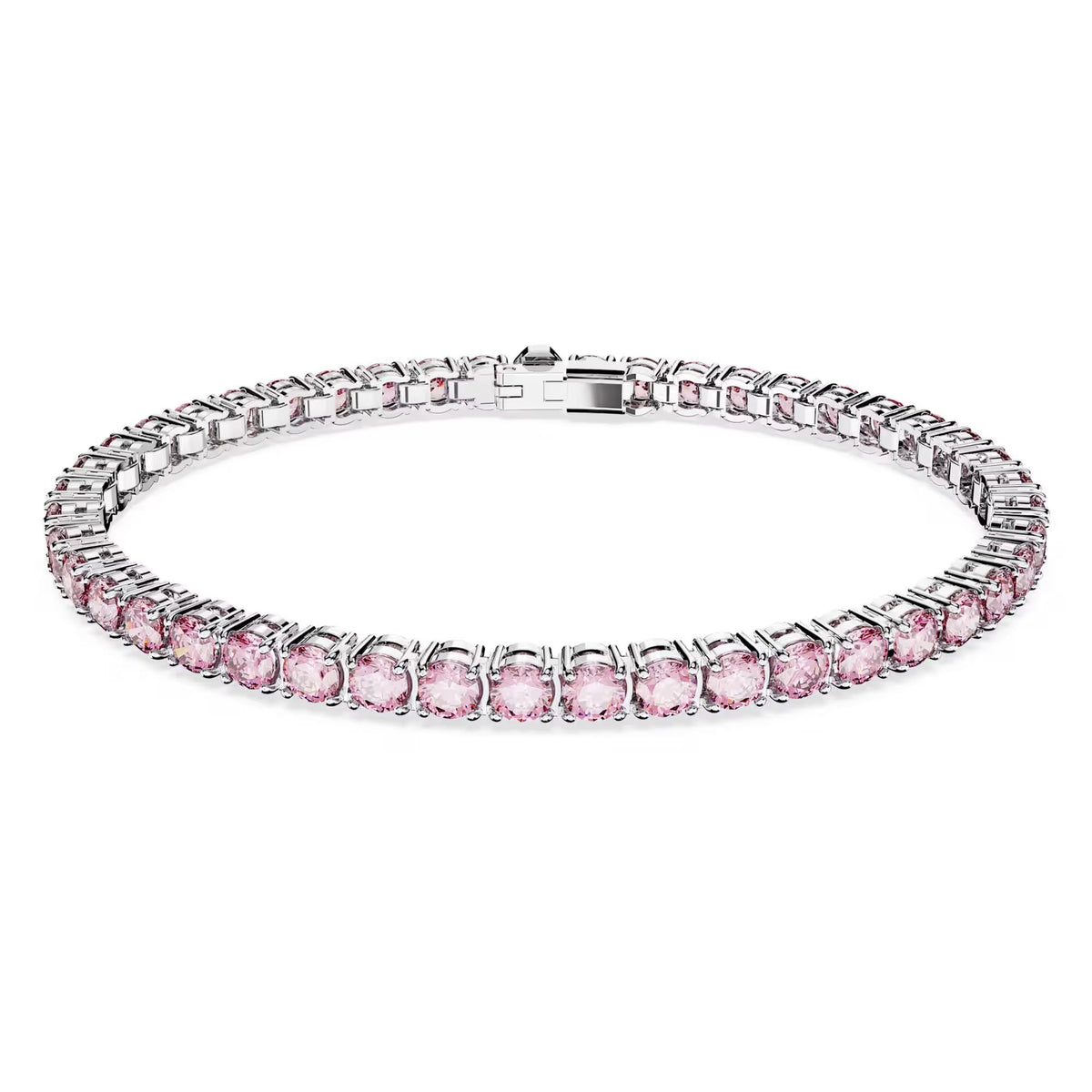 Swarovski Armband Unisex Matrix Tennis Rundschliff Rosa Rhodiniert Größe S 5648930