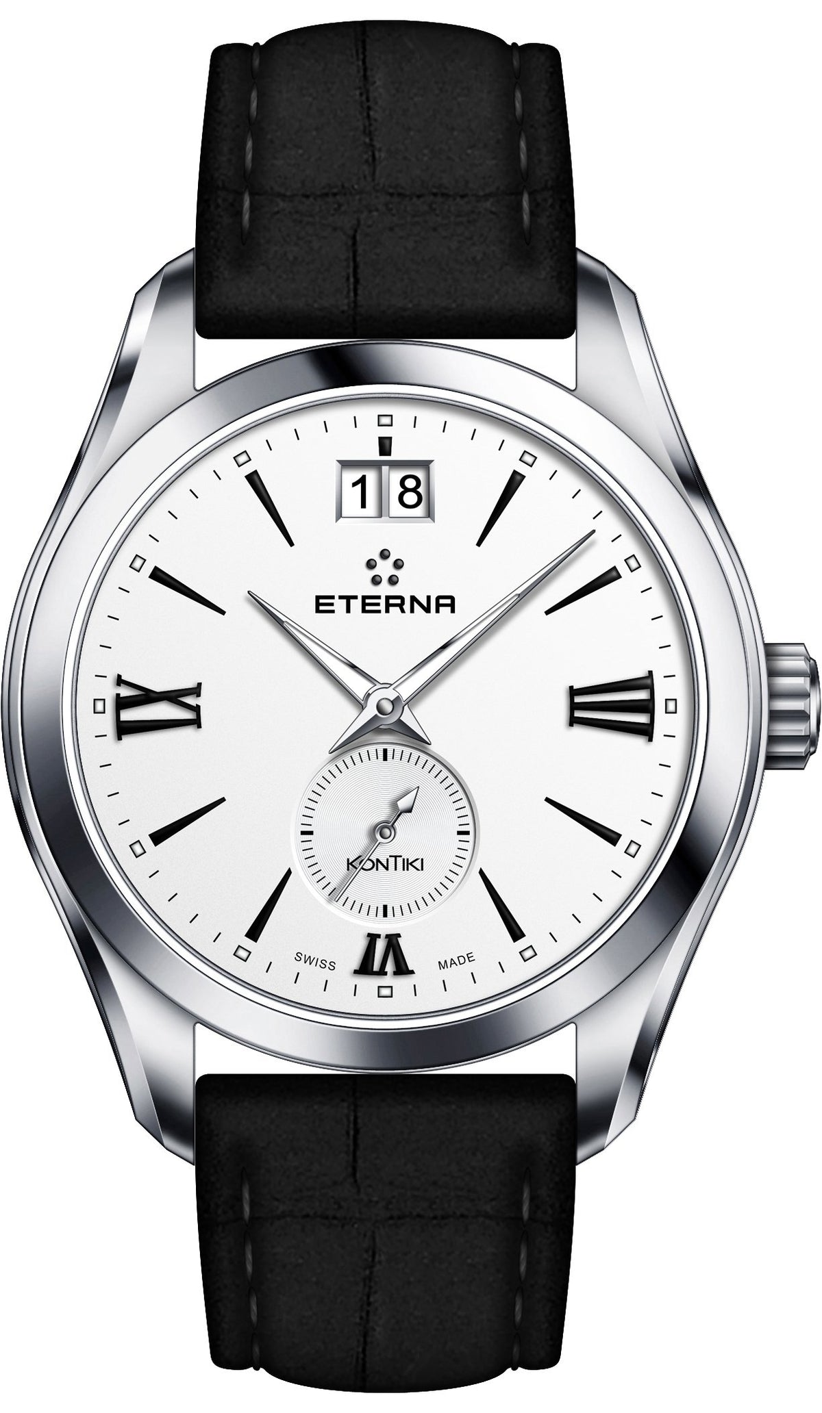 Eterna Armbanduhr Damen Quartz 36mm Silber Schwarz 1270.41.12.1378