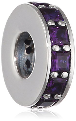PANDORA Damen-Bead-Zwischenelement Violettfarbene Unendlichkeit 925 Silber Kristall pink - 791724NRP