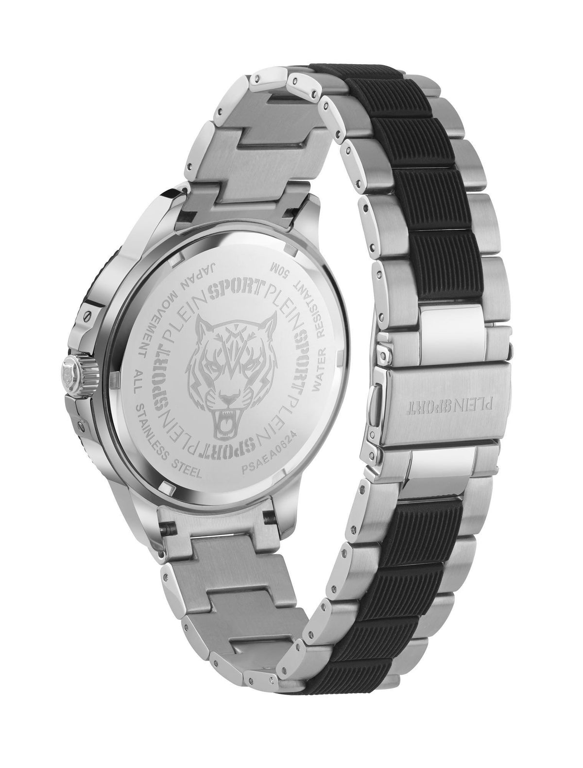 Plein Sport Herren Uhr CITY RUSH PSAEA0624 Edelstahl Zwei‑Ton 45 mm