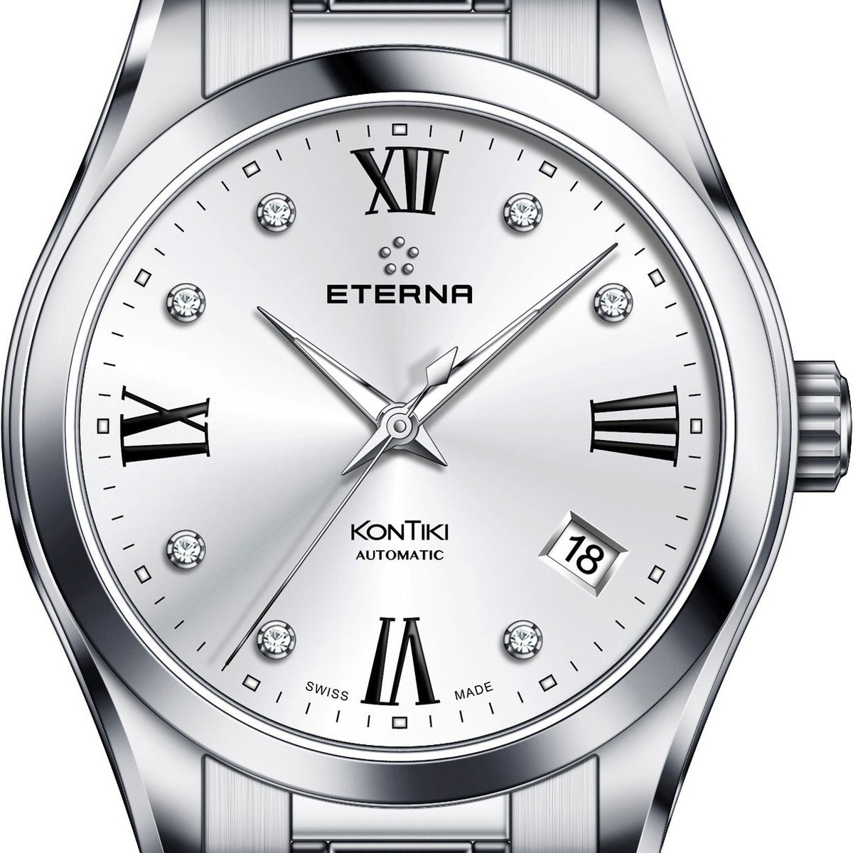 Eterna Armbanduhr Damen Automatik 36mm Silber 1260.41.16.1731