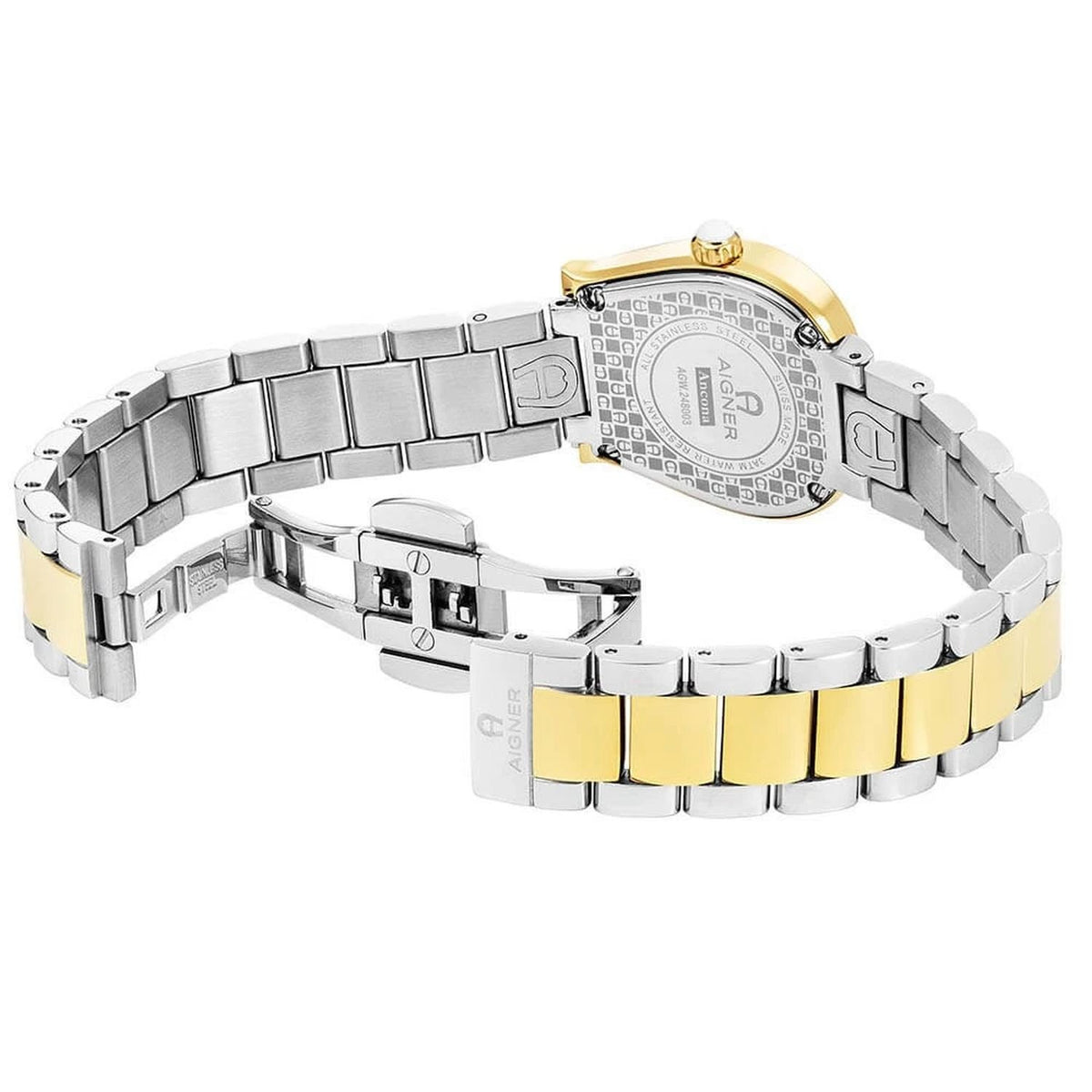 Aigner Uhr Damen Ancona Silber Gold Grün AGW.248003