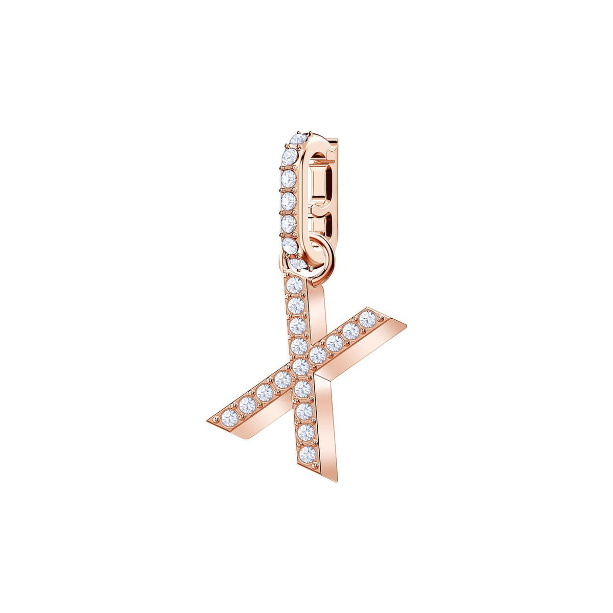 Swarovski Charm Unisex Buchstabe X Roségold‑Pavé 5440510
