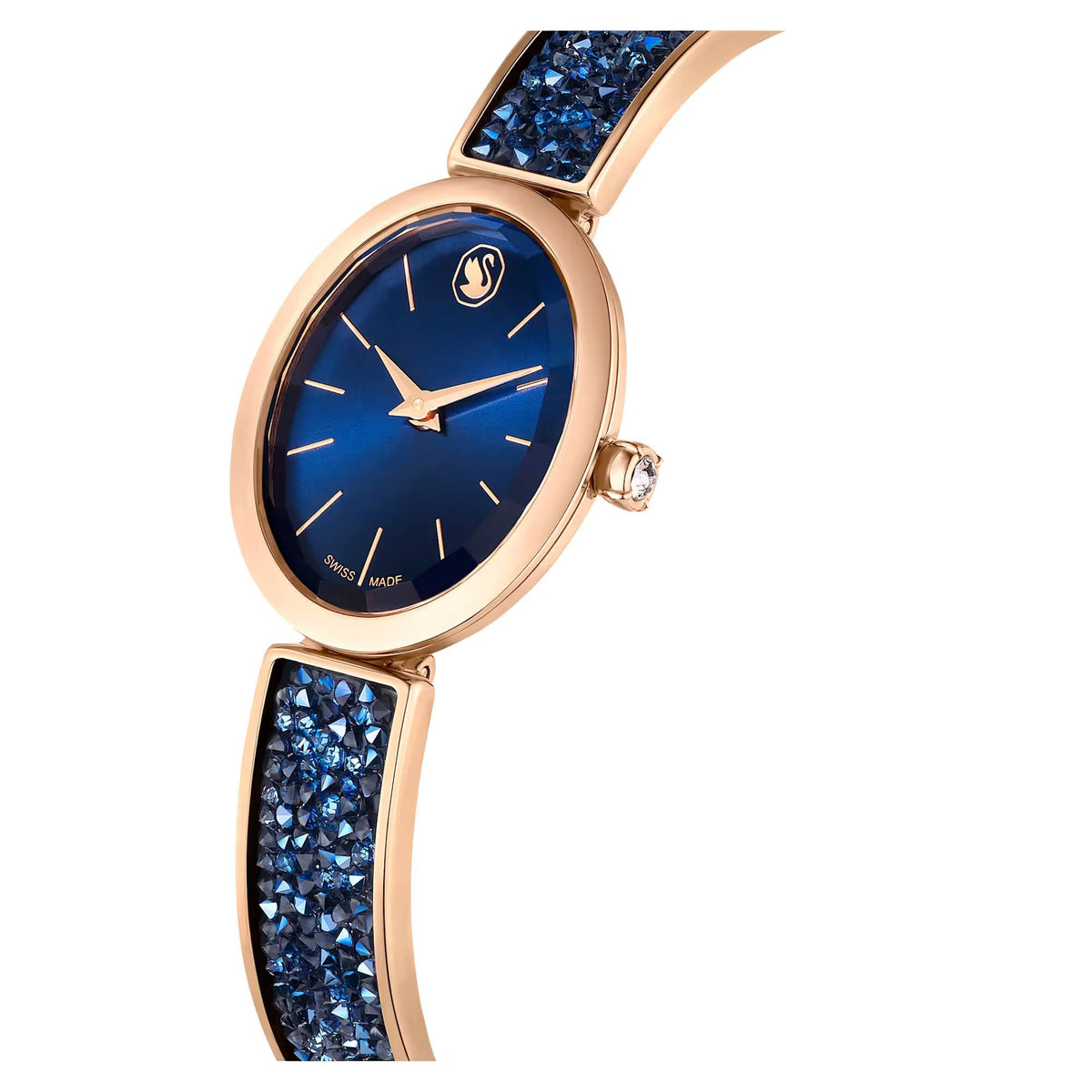 Swarovski Crystal Rock Oval Armbanduhr Damen roségold blau 5656822