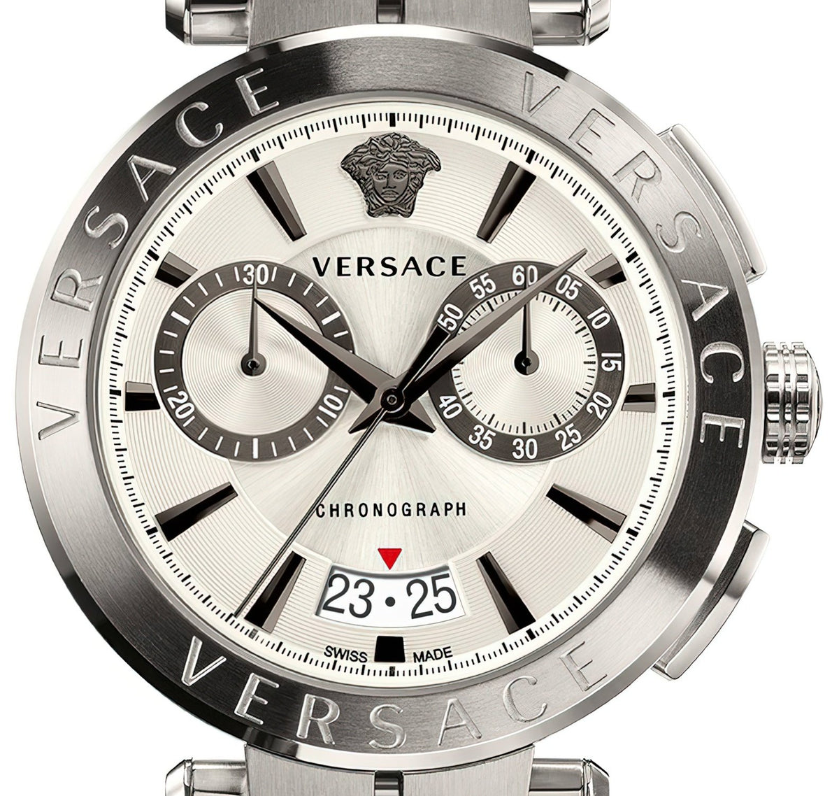 Versace Herren Chronograph Uhr Aion Weiß Silber VE1D01823