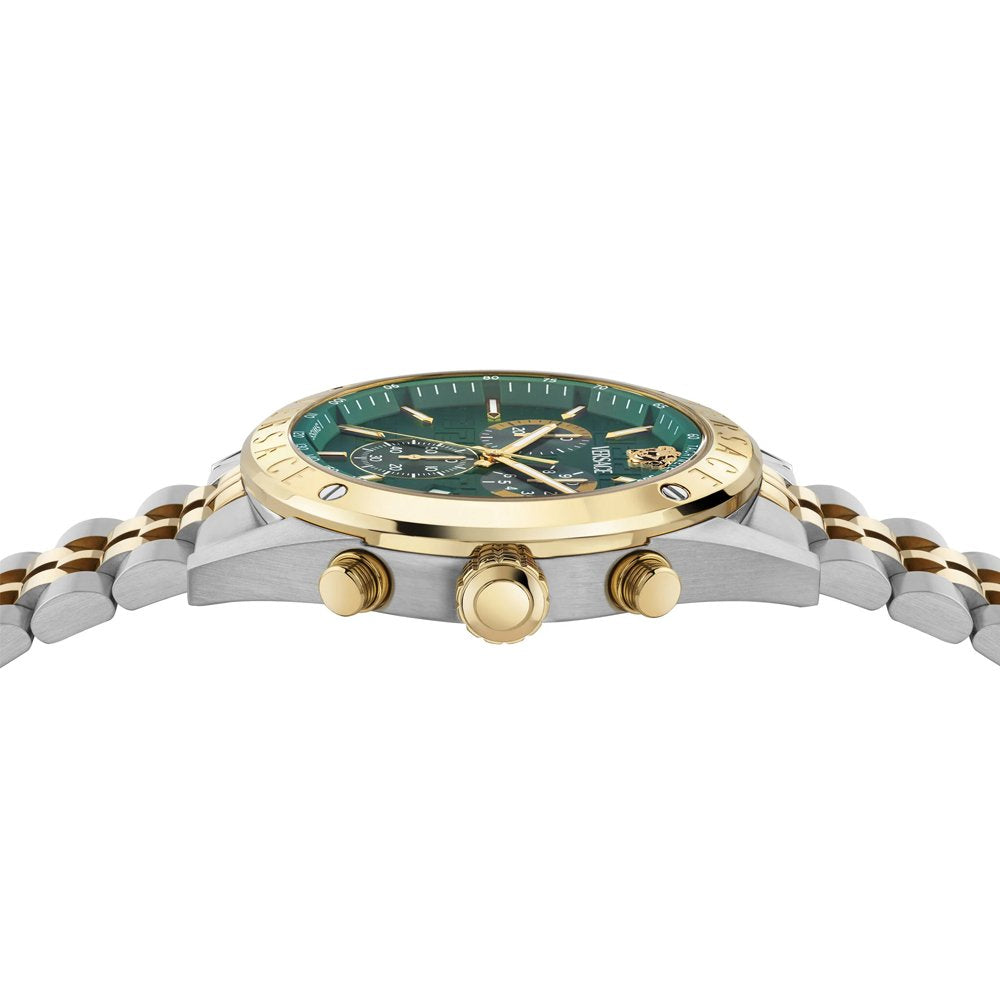 Versace Uhr Herren Chronograph Athletics Chrono Silber/Gold/Grün VEKJA0625