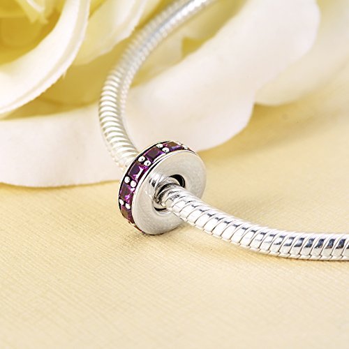 PANDORA Damen-Bead-Zwischenelement Violettfarbene Unendlichkeit 925 Silber Kristall pink - 791724NRP