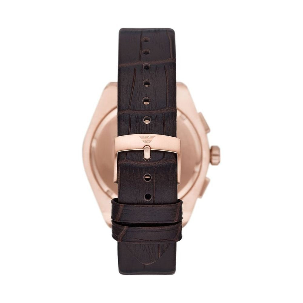 Emporio Armani Herren Armbanduhr Chronograph Blau/Roségold AR11563