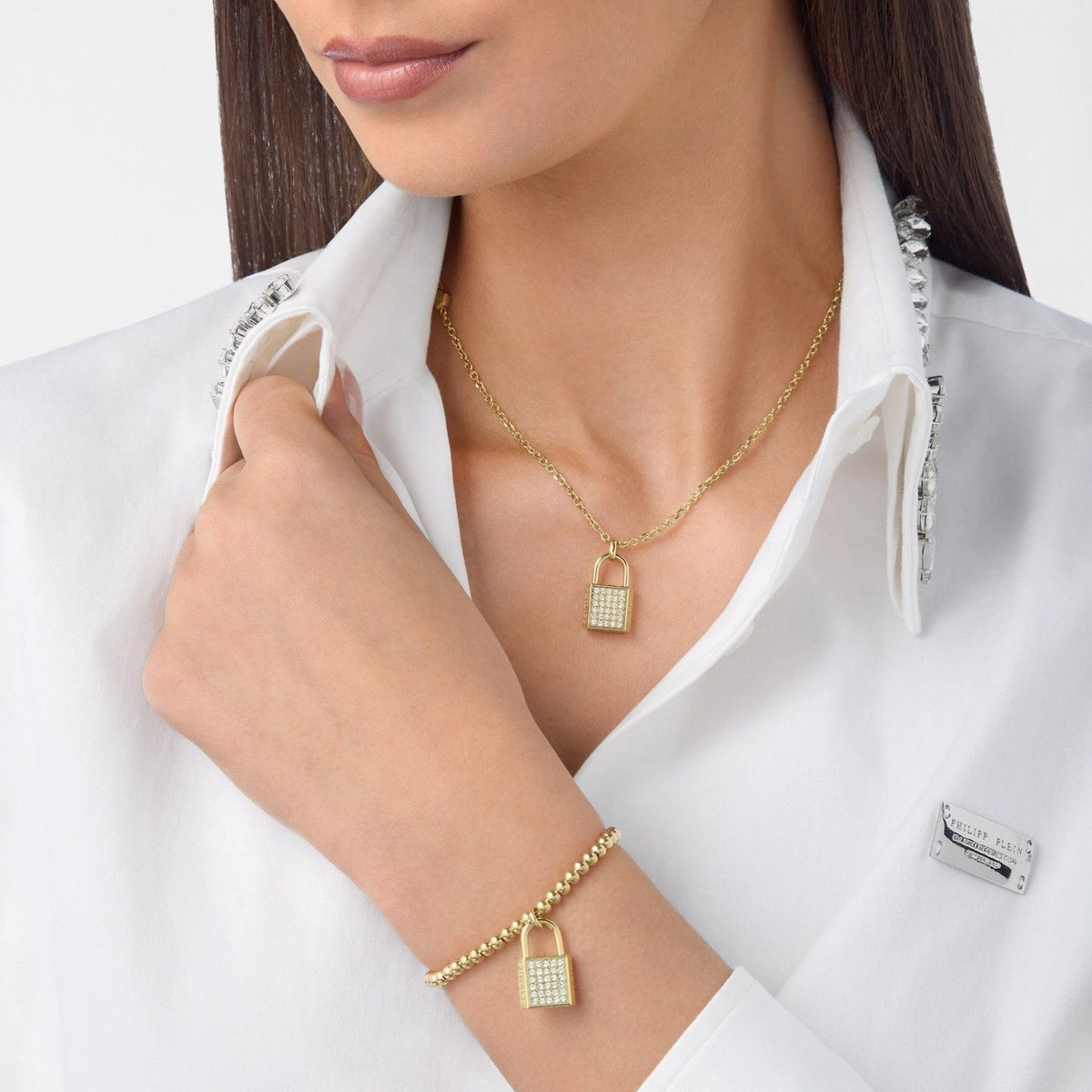 Philipp Plein Kette mit Anhänger Damen LADY VALENTINE Gold PJHGA19NU