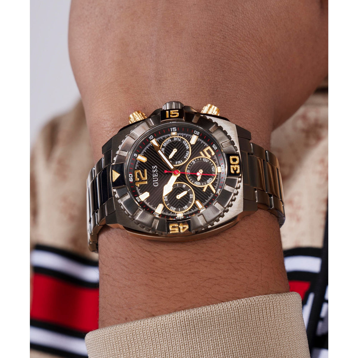 Guess Herren Multifunkions Armbanduhr Traction