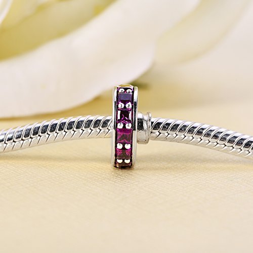 PANDORA Damen-Bead-Zwischenelement Violettfarbene Unendlichkeit 925 Silber Kristall pink - 791724NRP