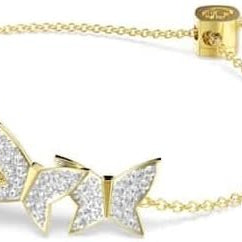 Swarovski Idyllia Lilia Bracelet, Butterfly Motif, Clear Pavé Crystals, Gold-Tone Finished Setting, for Women