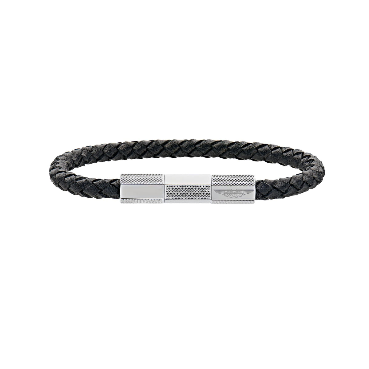 ASTON MARTIN Armband Herren AML THRILL Lederband Edelstahl Dunkelblau/Silber MJRIF5BU4