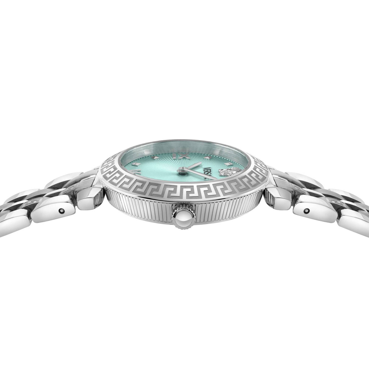 Versace Armbanduhr Damen Daphnis Rest 32 mm Silber Hellblau VEOCA0925