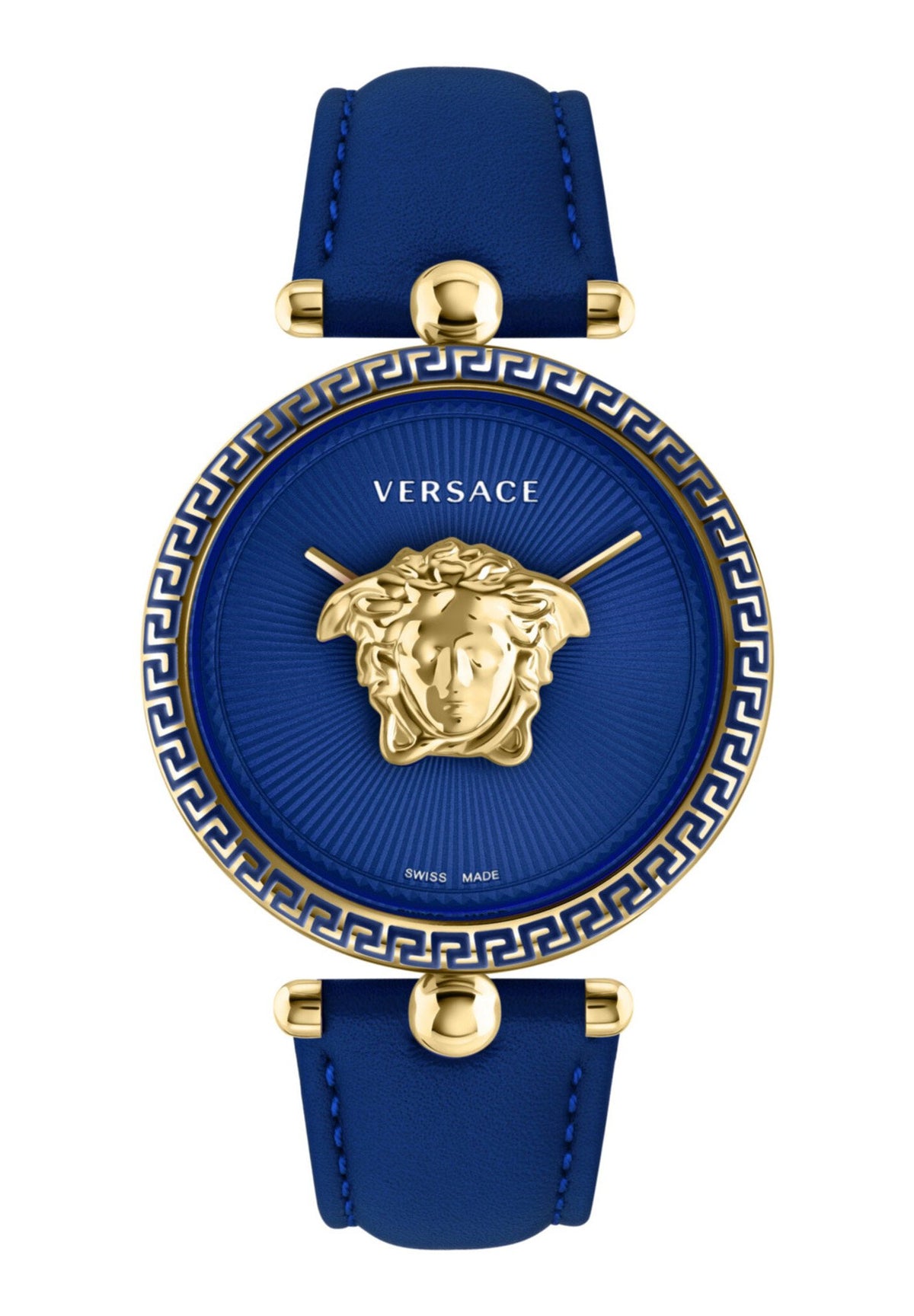 Versace Damen Armbanduhr PALAZZO 39 mm Leder Armband blau VECO021 22