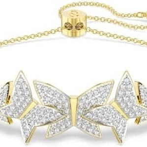 Swarovski Idyllia Lilia Bracelet, Butterfly Motif, Clear Pavé Crystals, Gold-Tone Finished Setting, for Women