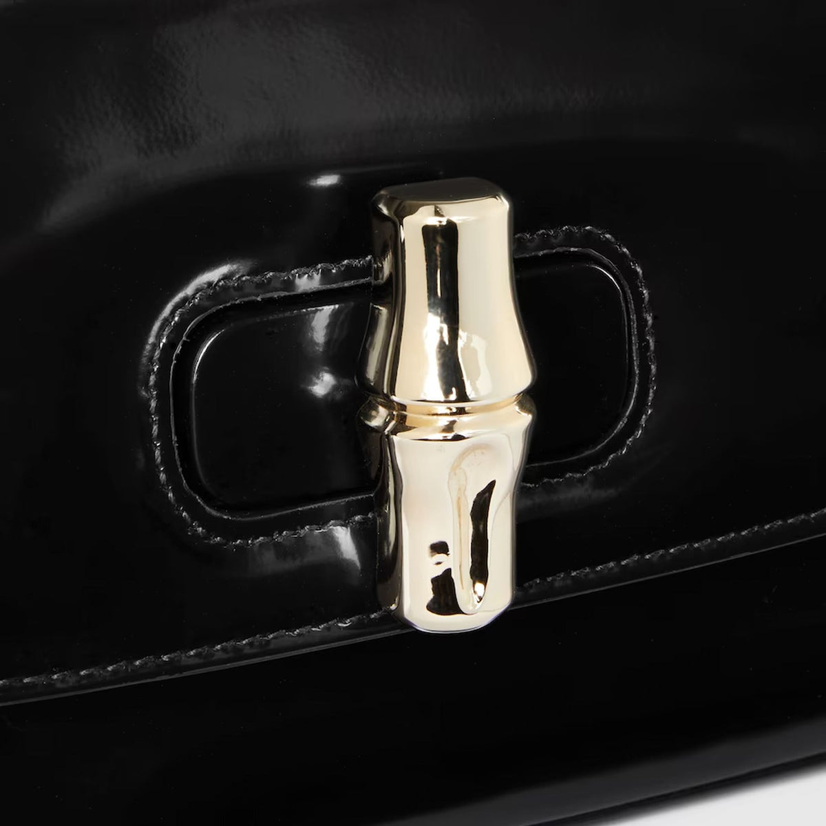 Gucci Medium Black GG Emblem Shoulder Bag Bamboo Night Clutch Schwarz 827740-AACY9-1000