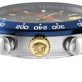 Versace Herren Chronograph Hellenyium VE2U01024 Blau Silber